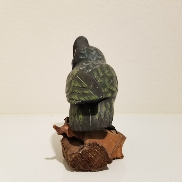 Handmade Wood Owl Figurine, Fork Art Primitive Wooden Owl Farmhouse Decor - Picture 6 of 10